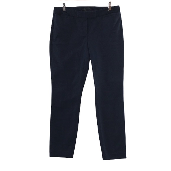 Theory Navy Blue Leska‎ C Alhambra Pants Womens 8 Cotton Trousers - Picture 1 of 11
